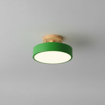 Illumine Halo | Wooden Flush Mount Ceiling Light with LED