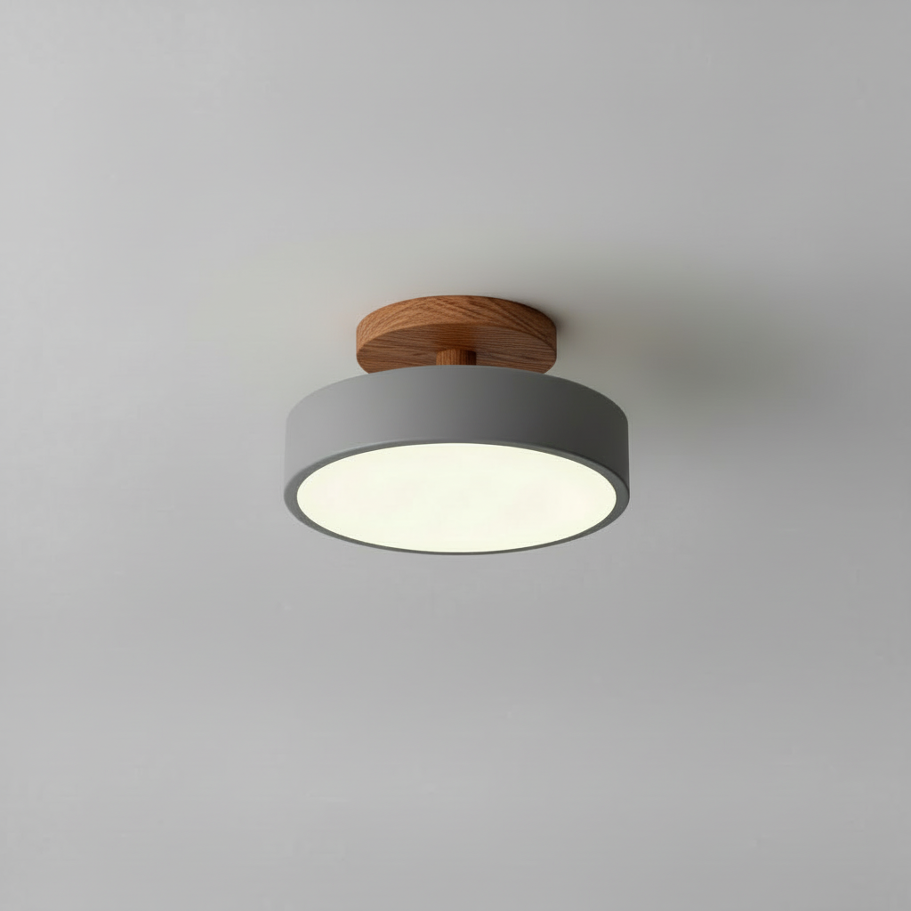 Illumine Halo | Wooden Flush Mount Ceiling Light with LED