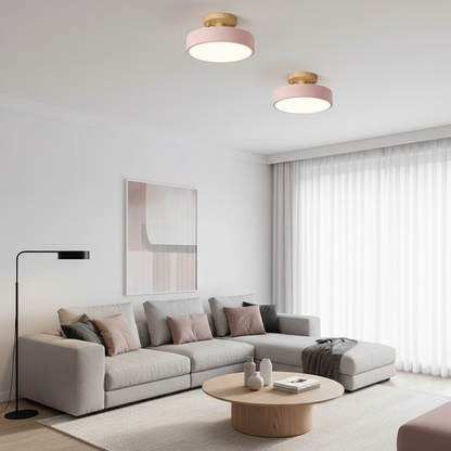 Illumine Halo | Wooden Flush Mount Ceiling Light with LED